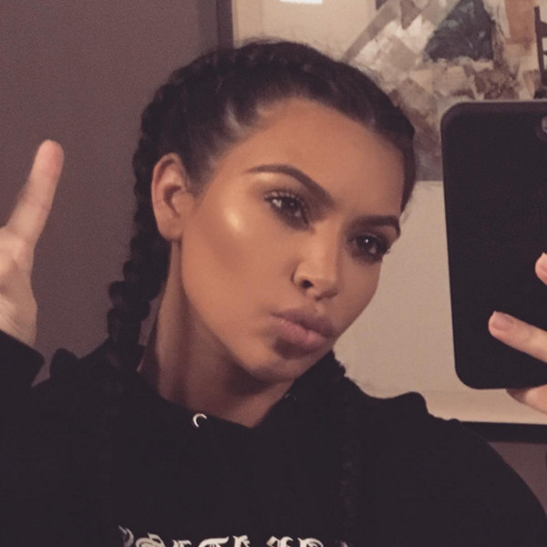 Kim Kardashian Keeps It Casual In Braids And Sweatshirt In Post New
